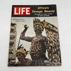 LIFE Magazine October 13 1961 Africa Savage‎ Beauty Eliot Elisofon Frank Gifford